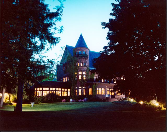 Belhurst Castle on Seneca Lake at Geneva, a stone hotel and winery
