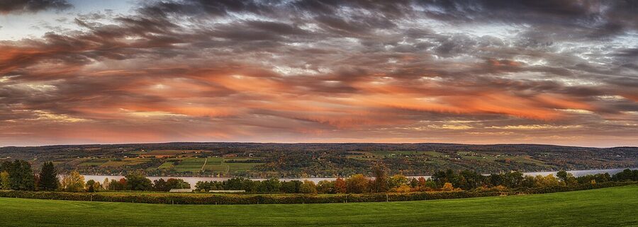 Sunset glow on Seneca Lake