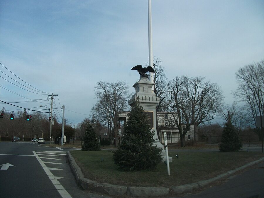 Bridgehampton Main Street on a clear day