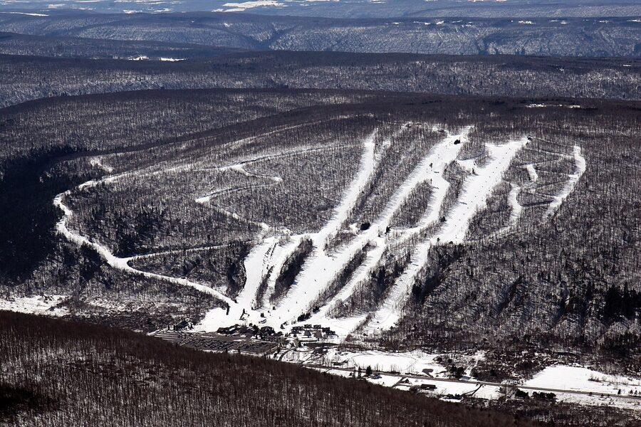 Bristol Mountain Ski Resort aerial view