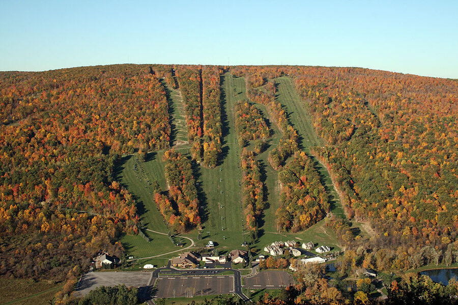Bristol Mountain in summer above Canandaigua Lake