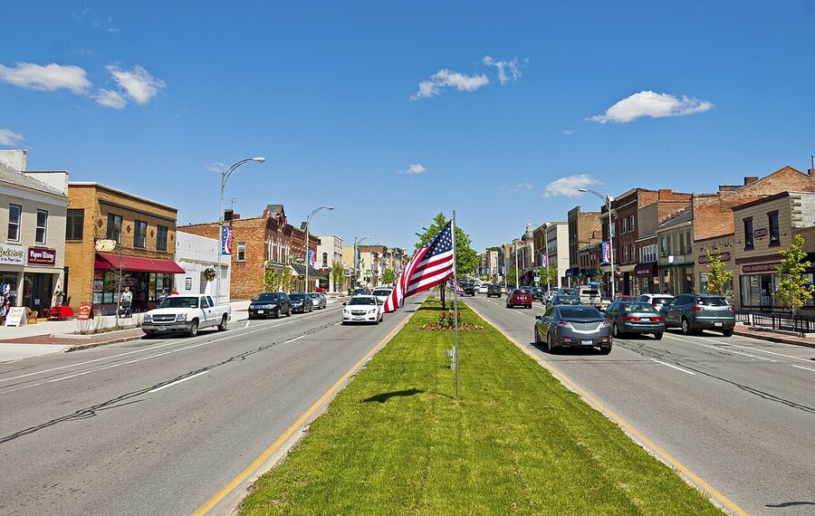 Downtown Canandaigua Main Street looking north