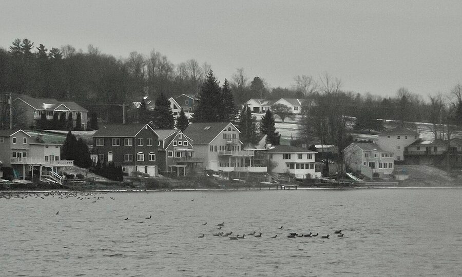 Lakeside homes on east shore of Keuka Lake, Penn Yan, NY