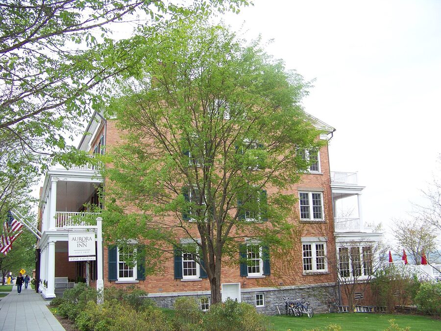 The Aurora Inn building in Aurora NY on Cayuga Lake