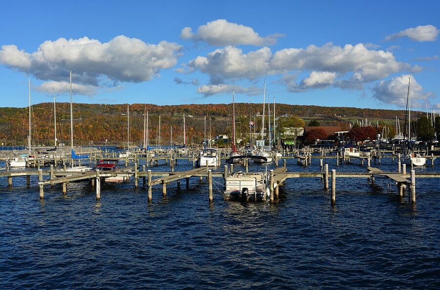 Village Marina at Watkins Glen with sailboats