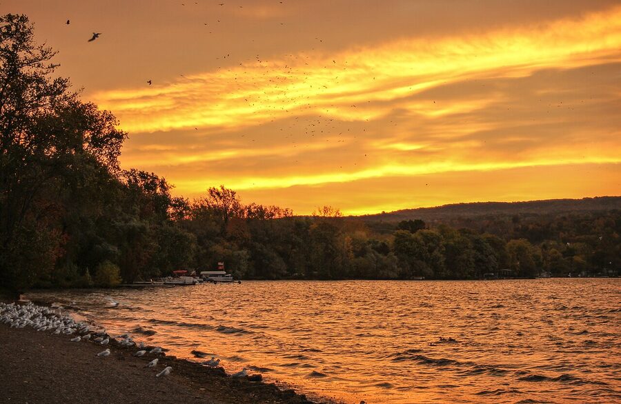 Honeoye Lake at sunset