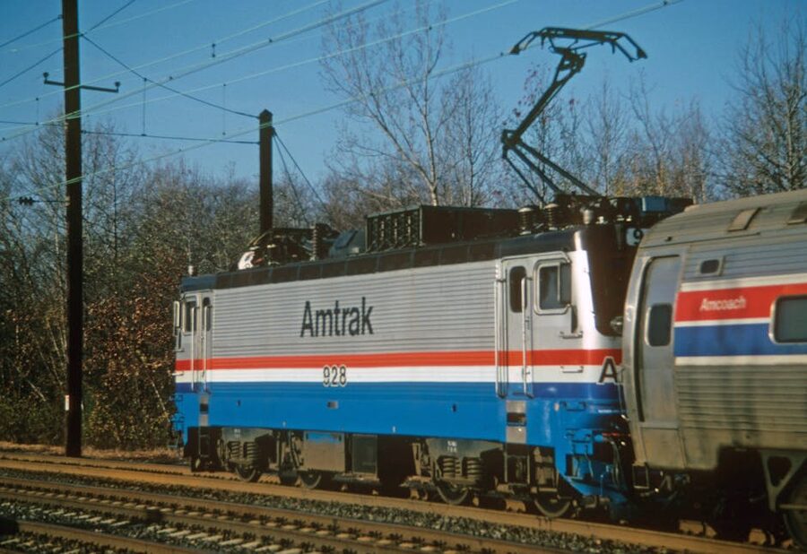 Amtrak passenger train on the Hudson line route
