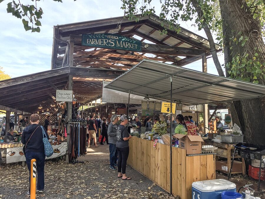 Ithaca Farmers Market at Steamboat Landing on Cayuga Lake