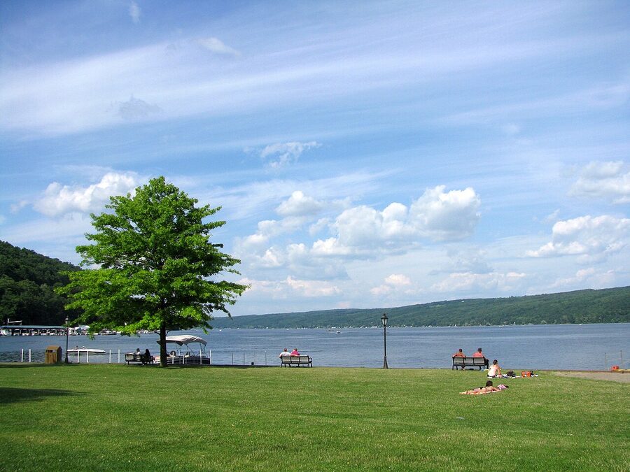 Keuka Lake from Depot Park in Hammondsport NY