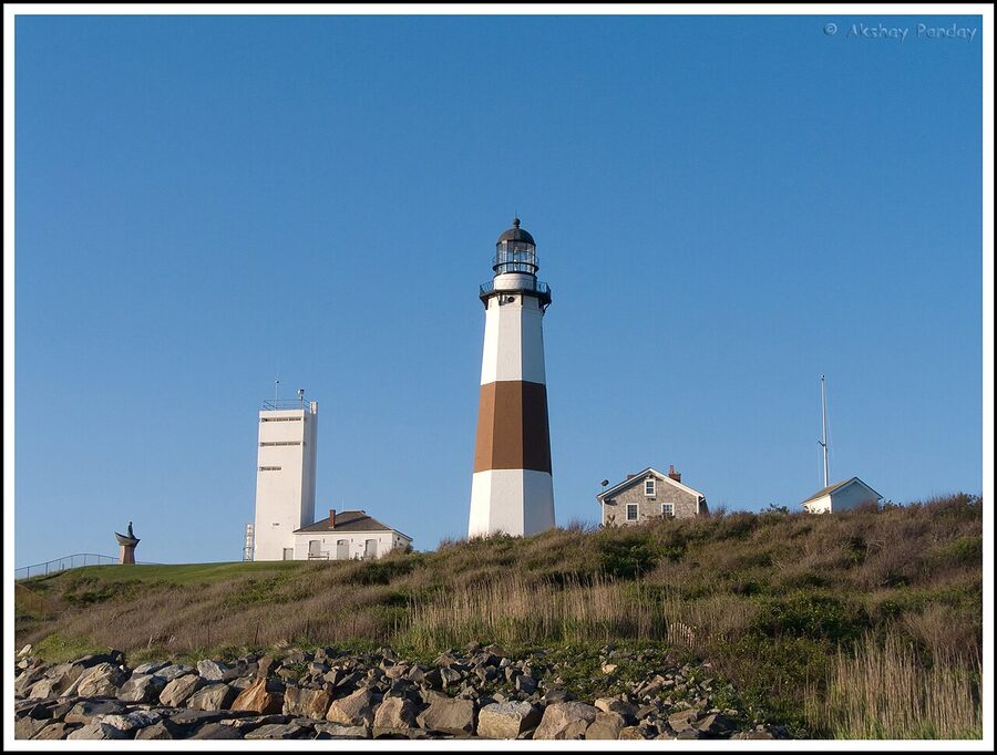 Montauk Point Lighthouse on the cliffs