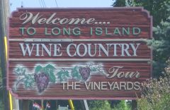 Welcome to Long Island Wine Country sign on Route 25