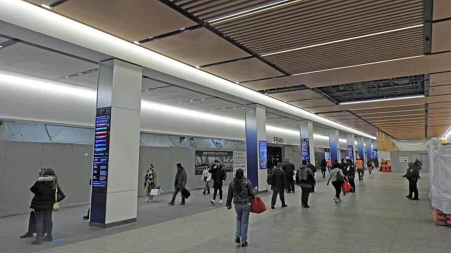 Penn Station main corridor — LIRR departure point for the North Fork wine route