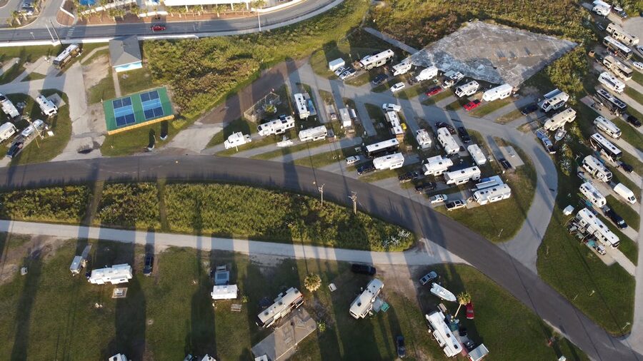RV campground from above