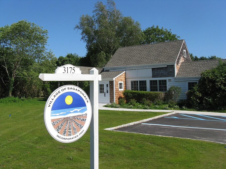 Sagaponack town hall on a sunny day