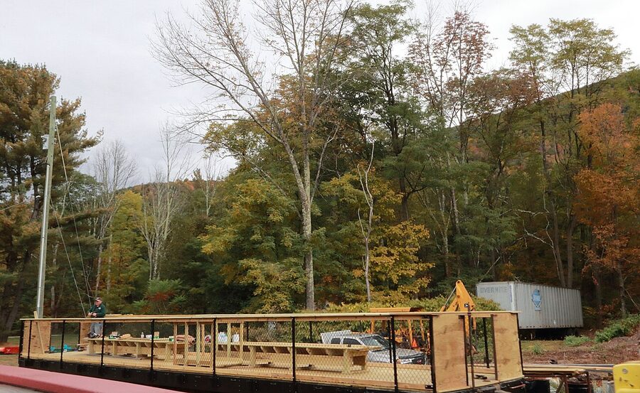 Catskill Mountain Railroad heritage train passing through Kingston