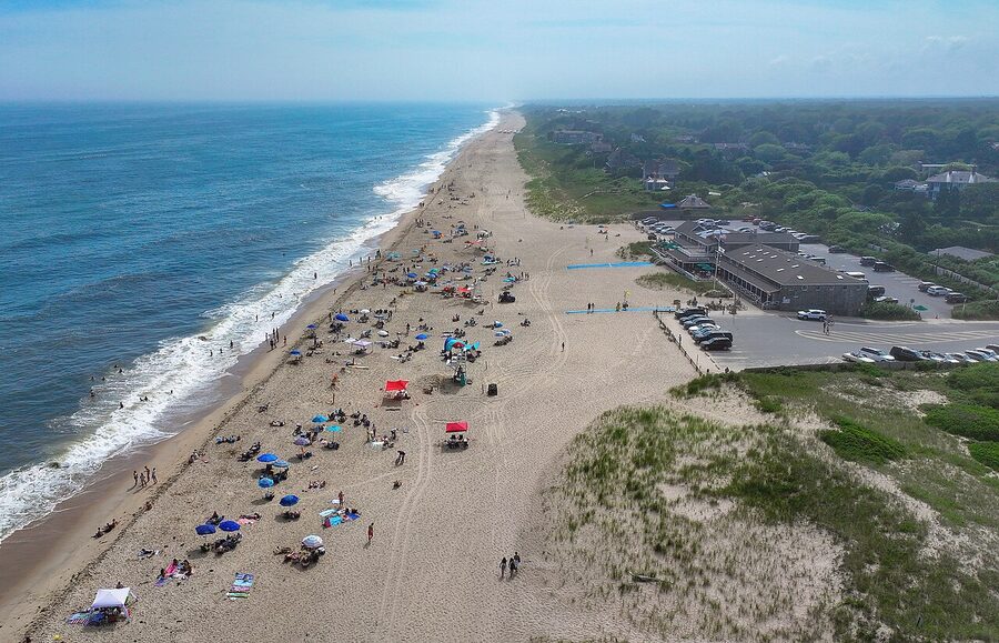 Main Beach in East Hampton on a clear summer day