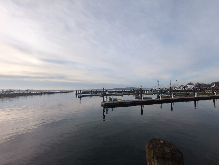 Greenport Harbor at the eastern end of the North Fork on a spring morning