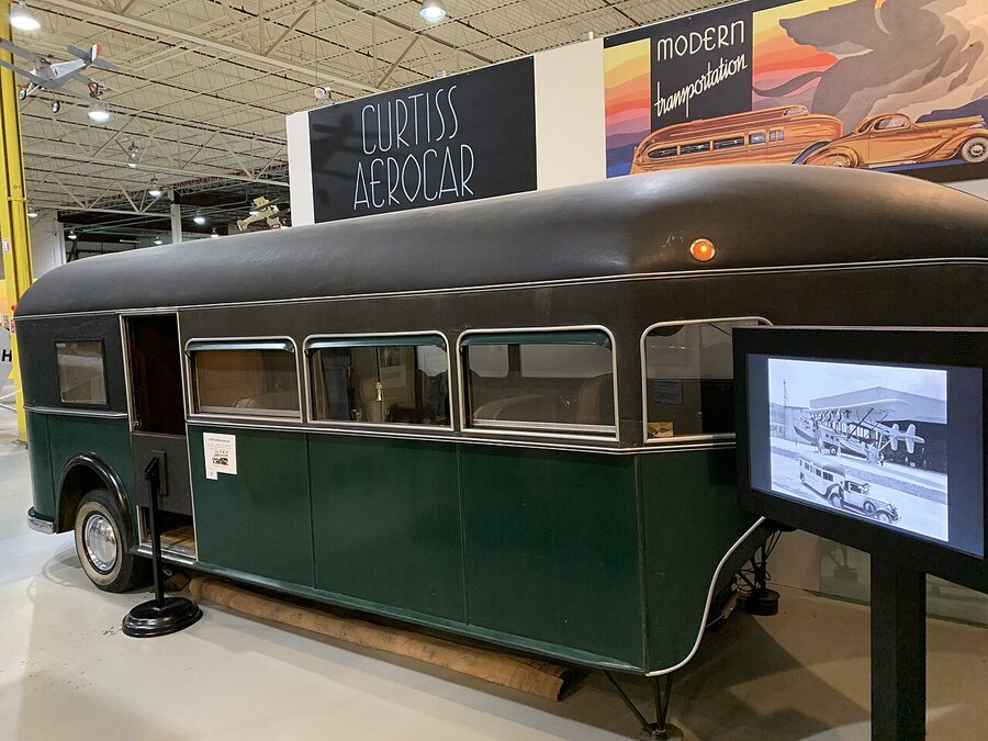 The Curtiss Aerocar travel trailer at the Glenn H. Curtiss Museum