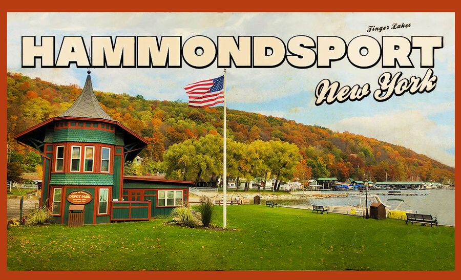 Depot Park at the south end of Keuka Lake in Hammondsport