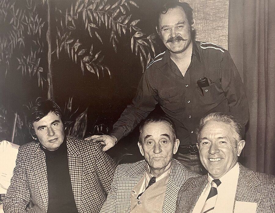 The Frank family with Hermann J. Wiemer at the winery in 1980