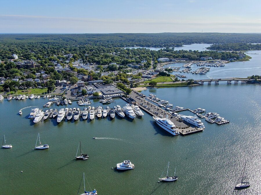 Sag Harbor village street on a 2025 summer afternoon