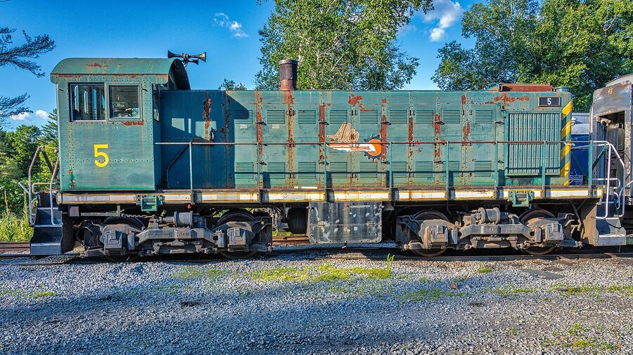 Saratoga Corinth and Hudson Railway Alco S-1 locomotive between Corinth and Greenfield NY
